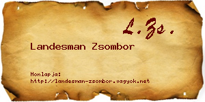 Landesman Zsombor névjegykártya